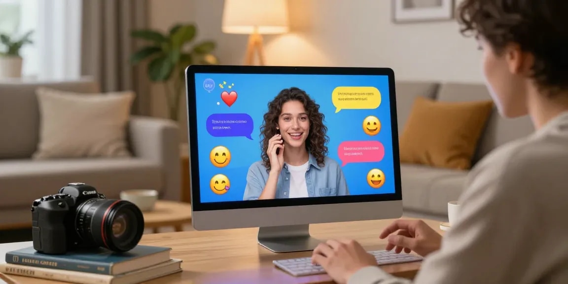 Engaging user experience with ai porn chat in a vibrant living room setting.