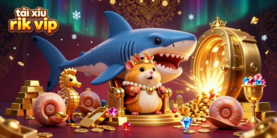 Engage in exciting gameplay with tài xỉu rik vip, featuring a captivating golden hamster king and royal treasures.