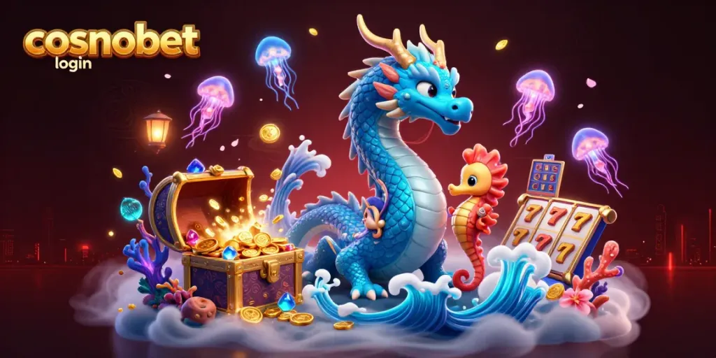 Experience the thrilling world of Cosmobet login with engaging graphics and vibrant casino elements.