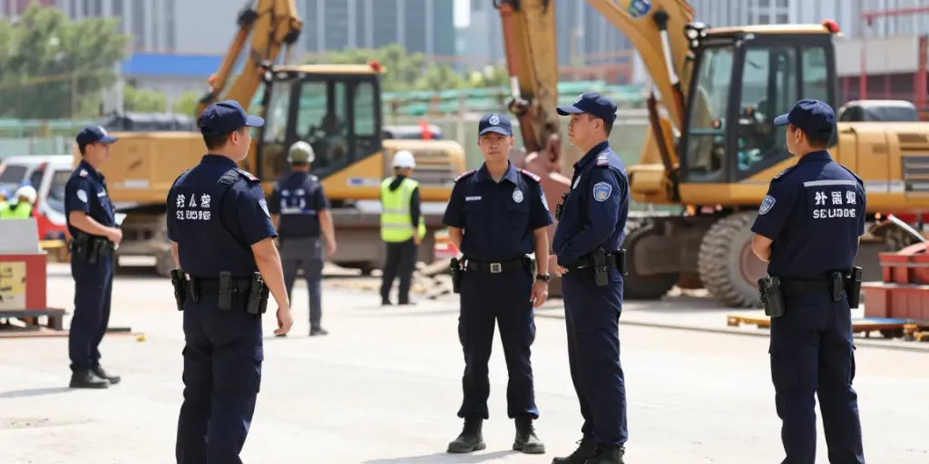 Construction Site Security provided by licensed professionals at a local site, ensuring safety and protection for nearby businesses.