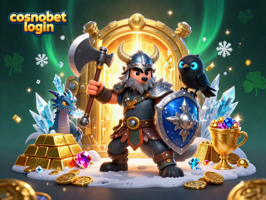 Experience the thrill of gambling with cosmobet login; join the Viking warrior and dragon in a treasure-rich adventure.