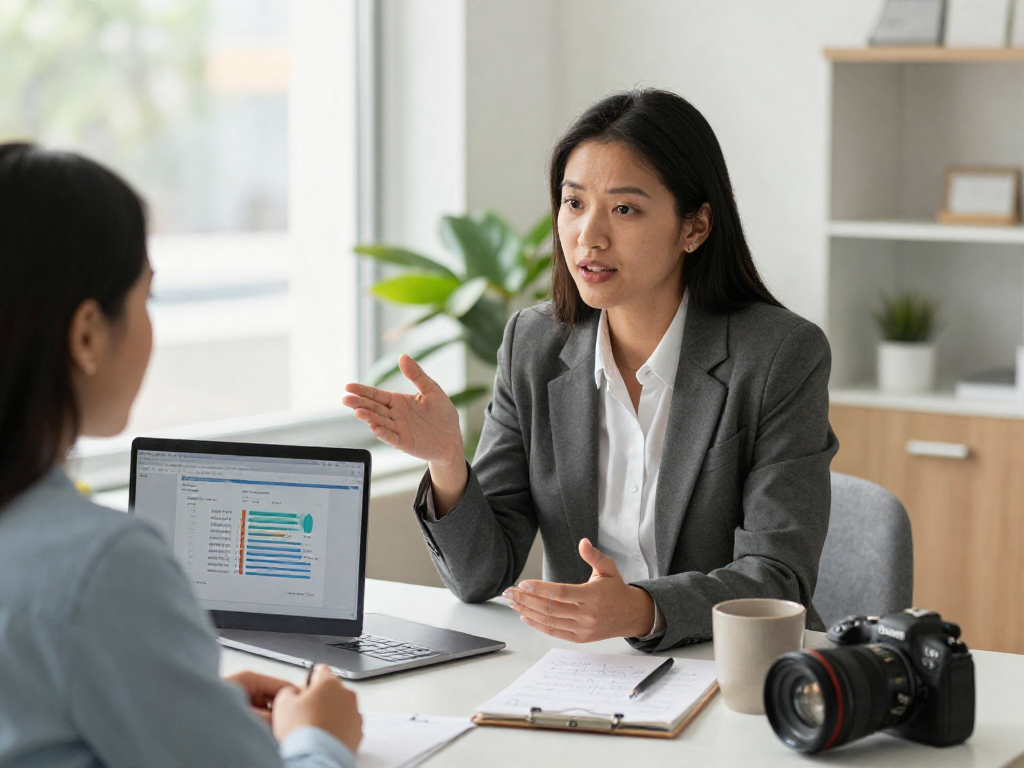 Debt consolidation Canada consultation in a modern office, showcasing professional financial advisor assisting a client.