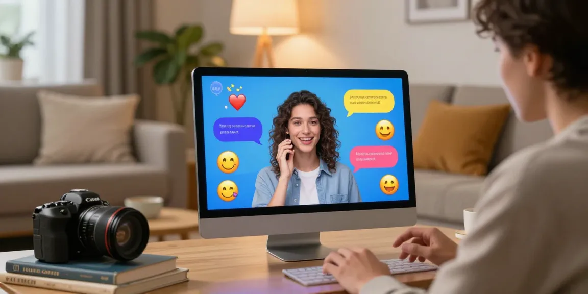 Engaging user experience with ai porn chat in a vibrant living room setting.